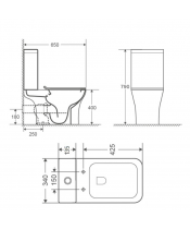 Унитаз Qtap Presto Quadro QT24221215AW Rimless с сиденьем Slim Duroplast / Soft-close / Quick Release  - фото №2