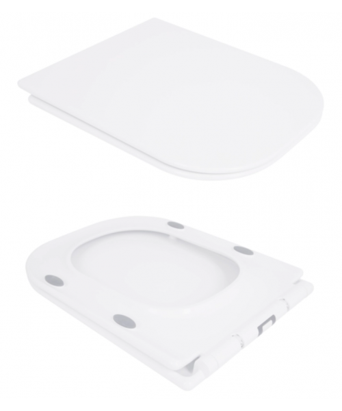 Унитаз Qtap Presto Quadro QT24221215AW Rimless с сиденьем Slim Duroplast / Soft-close / Quick Release  - фото №3, в окне