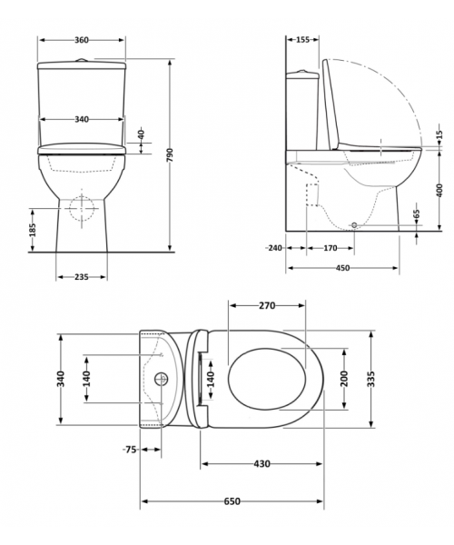 Унитаз Qtap Presto QT24221217AW Rimless с сиденьем Slim Duroplast / Soft-close / Quick Release  - фото №3, в окне