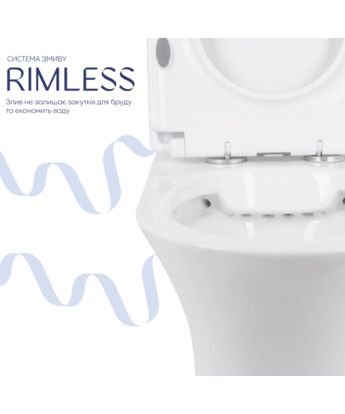 Унитаз Qtap Presto QT24221217AW Rimless с сиденьем Slim Duroplast / Soft-close / Quick Release  - фото №3, в окне