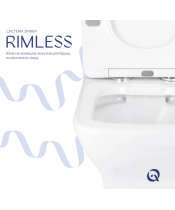 Унитаз Qtap Aries QT03228302W Rimless с сиденьем Slim Duroplast / Soft-close / Quick Release  - фото №3, в окне, миниатюра