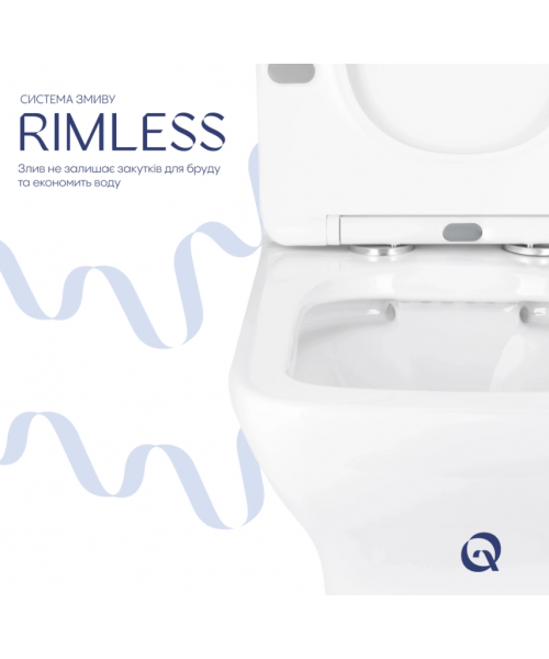 Унитаз Qtap Aries QT03228302W Rimless с сиденьем Slim Duroplast / Soft-close / Quick Release  - фото №3, в окне