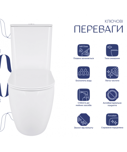 Унитаз Qtap Robin New QT13226083AW Ultra Quiet с сиденьем Slim Duroplast / Soft-close / Quick Release  - фото №3, в окне