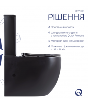 Унитаз Qtap Robin QT13226083AMB Ultra Quiet с сиденьем Slim Duroplast / Soft-close / Quick Release  - фото №3, в окне, миниатюра