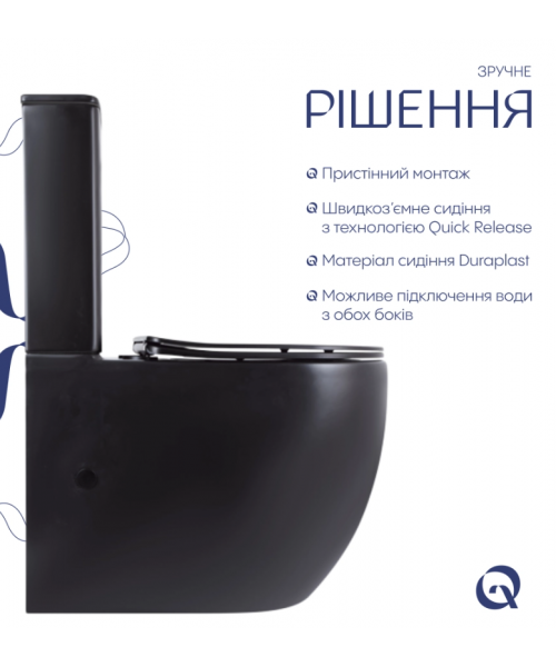 Унитаз Qtap Robin QT13226083AMB Ultra Quiet с сиденьем Slim Duroplast / Soft-close / Quick Release  - фото №3, в окне