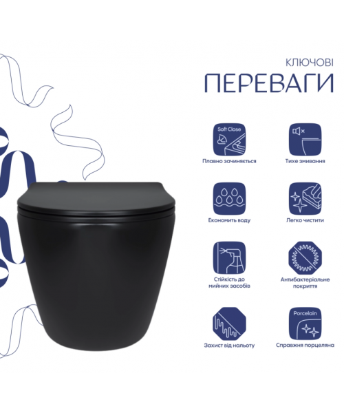 Унитаз Qtap Robin New QT13332381АSMB Ultra Quiet с сиденьем Slim Duroplast / Soft-close / Quick Release - фото №3, в окне