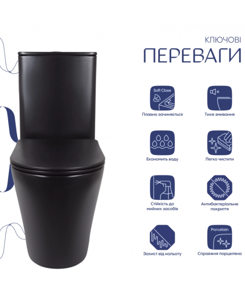 Унитаз Qtap Scorpio QT14226088AMB Ultra Quiet с сиденьем Slim Duroplast / Soft-close / Quick Release  - фото №3, в окне