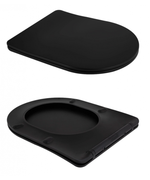 Унитаз Qtap Scorpio QT14332380AMB Ultra Quiet с сиденьем Slim Duroplast / Soft-close / Quick Release - фото №3, в окне