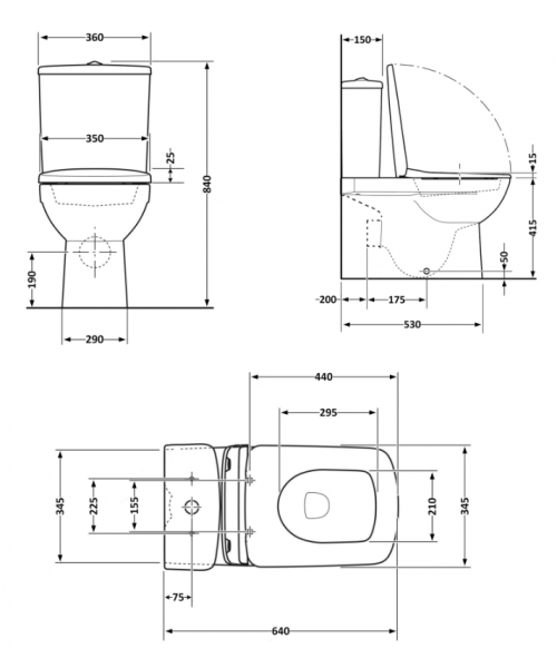 Унитаз Qtap Stenava QT27228303W Rimless с сиденьем Slim Duroplast / Soft-close / Quick Release  - фото №3, в окне