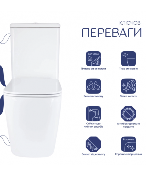 Унитаз Qtap Stenava QT27228303W Rimless с сиденьем Slim Duroplast / Soft-close / Quick Release  - фото №3, в окне