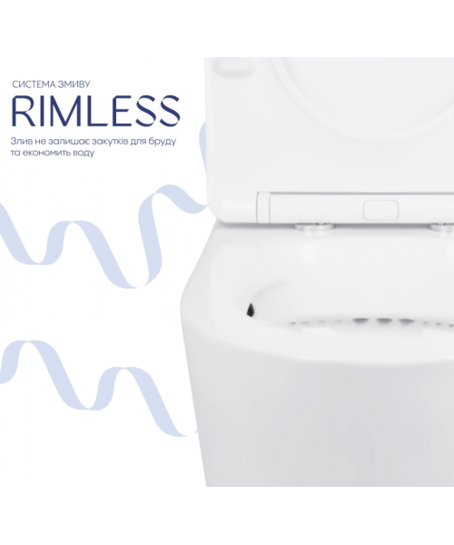 Унитаз Qtap Swan QT15222179W Rimless с сиденьем Slim Duroplast / Soft-close / Quick Release  - фото №3, в окне