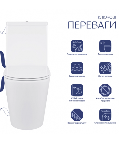 Унитаз Qtap Swan QT16222182TW Ultra Quiet с сиденьем Slim Duroplast / Soft-close / Quick Release  - фото №3, в окне