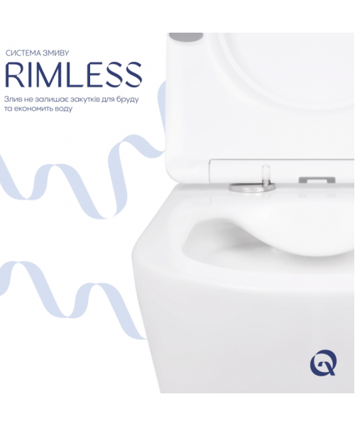 Унитаз Qtap Swan QT16335178W Rimless с сиденьем Slim Duroplast / Soft-close / Quick Release - фото №3, в окне