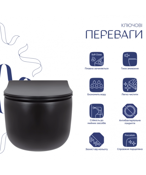 Унитаз Qtap Taurus QT2433084EUQMB Ultra Quiet с сиденьем Slim Duroplast / Soft-close / Quick Release - фото №3, в окне