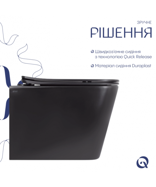 Унитаз Qtap Tern New QT17332303ASMB Ultra Quiet с сиденьем Slim Duroplast / Soft-close / Quick Release - фото №3, в окне