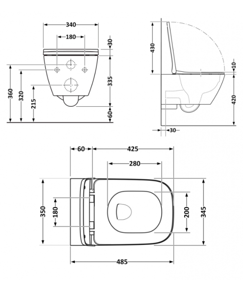 Унитаз Qtap Tern QT1733052ERW Rimless с сиденьем Slim Duroplast / Soft-close / Quick Release - фото №3, в окне