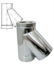 Тройник 45° с теплоизоляцией нерж/оцинк для дымохода AISI 201 (0,5 мм)