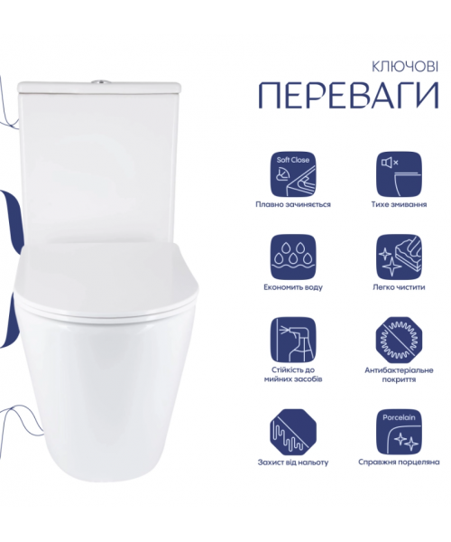 Унитаз Qtap Vlasta QT28228300W Ultra Quiet с сиденьем Slim Duroplast / Soft-close / Quick Release  - фото №3, в окне